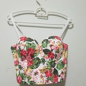 Floral corset bustier top